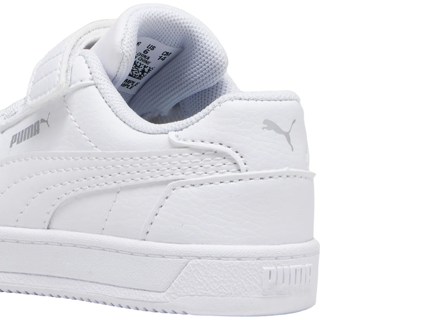 Tenis PUMA Caven 20 ACINF Blanco y Plata para Niño