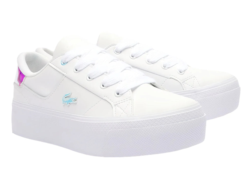 Tenis Lacoste Ziane Platform Blanco y Rosa para Mujer