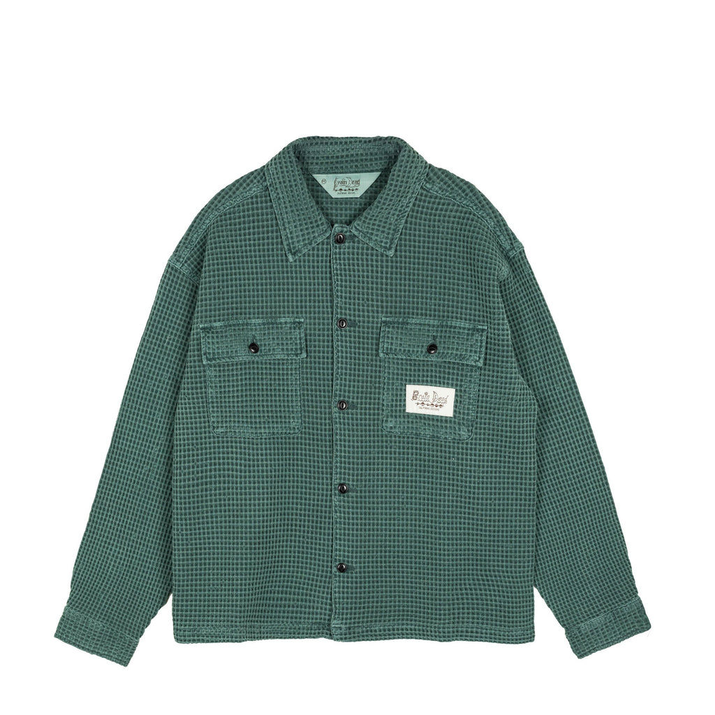 Brain Dead Waffle Button Front Shirt