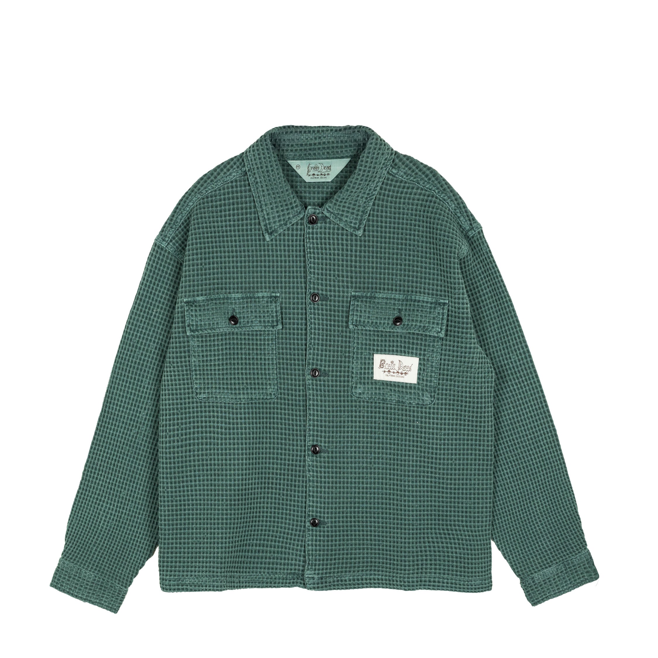 Brain Dead Waffle Button Front Shirt