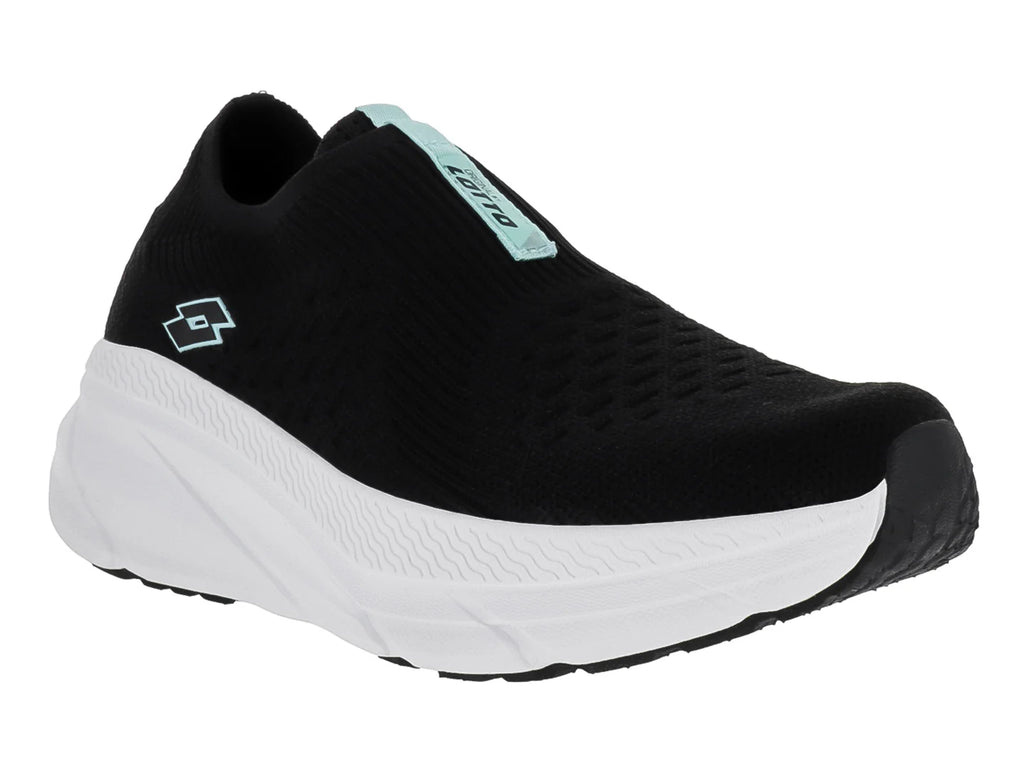 Tenis Lotto Eddie W Negro y Aqua para Mujer