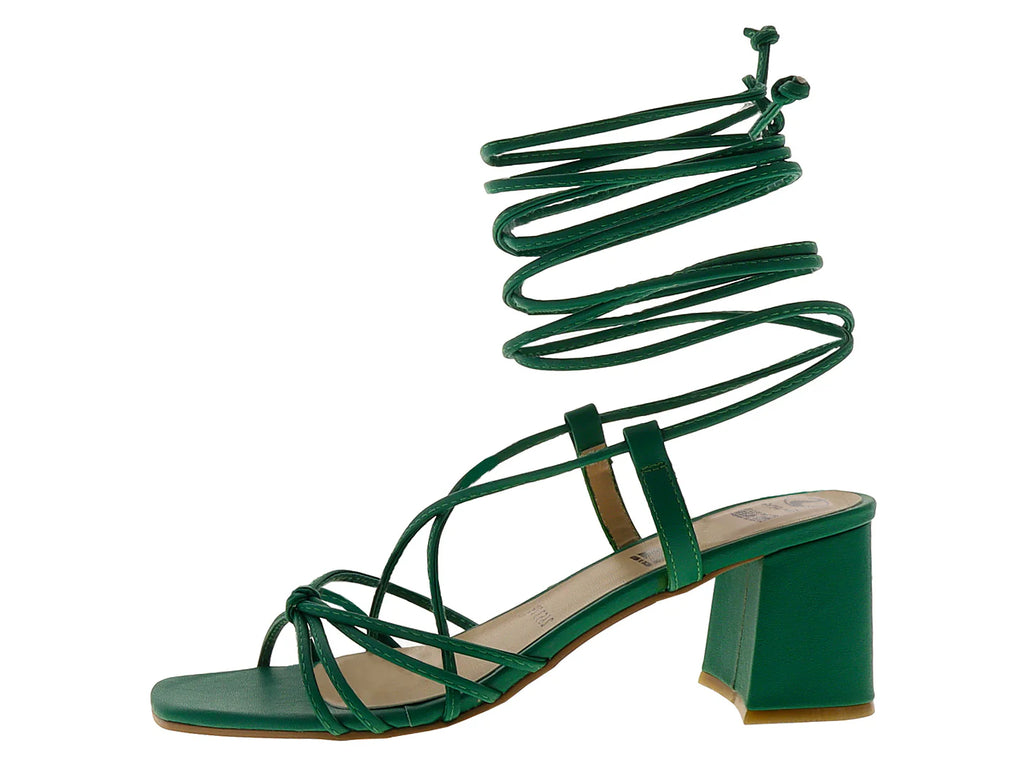 Sandalias Sary Verde Bandera Lace Up para Mujer