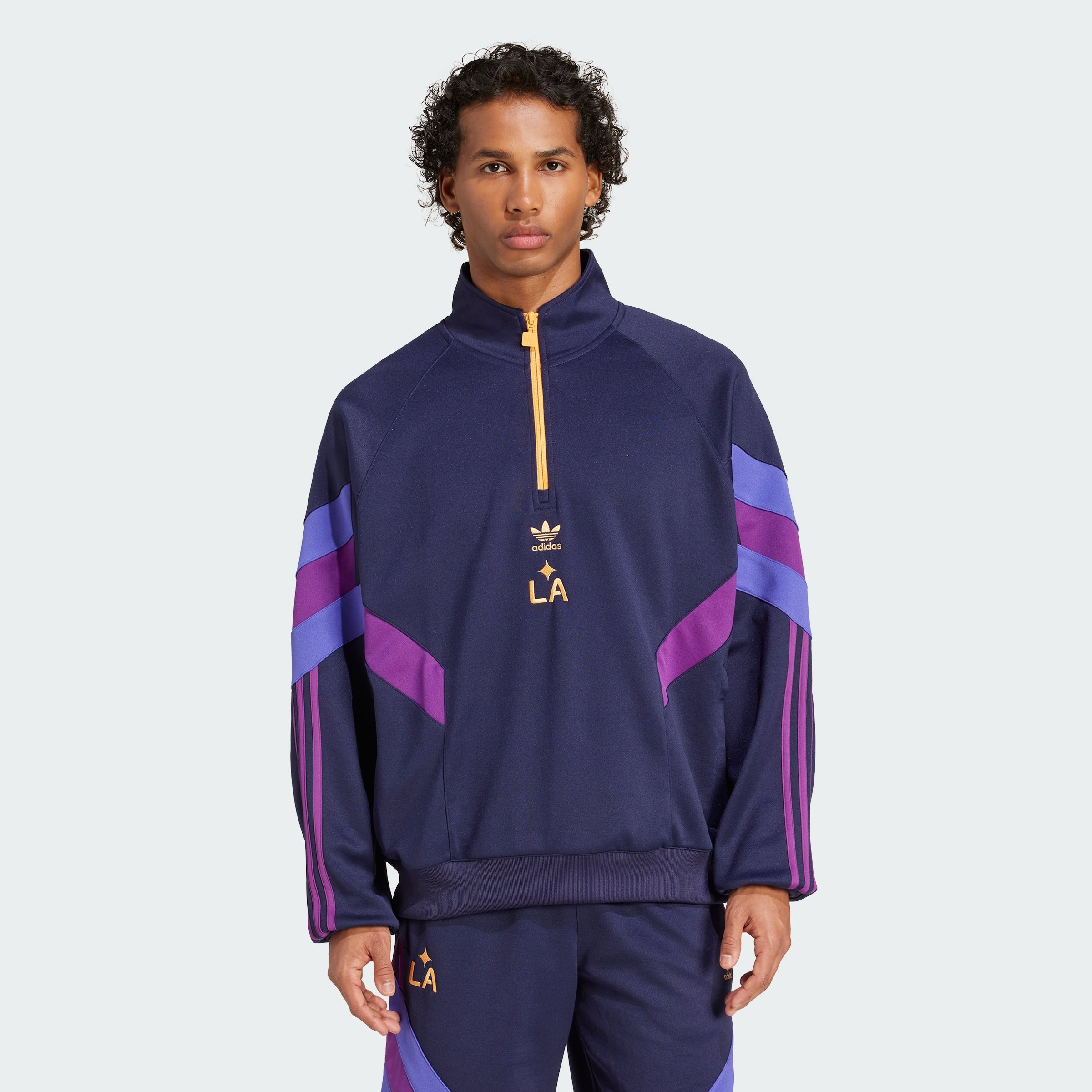 Men's adidas LA Galaxy Originals Half-Zip Crew Sweatshirt
