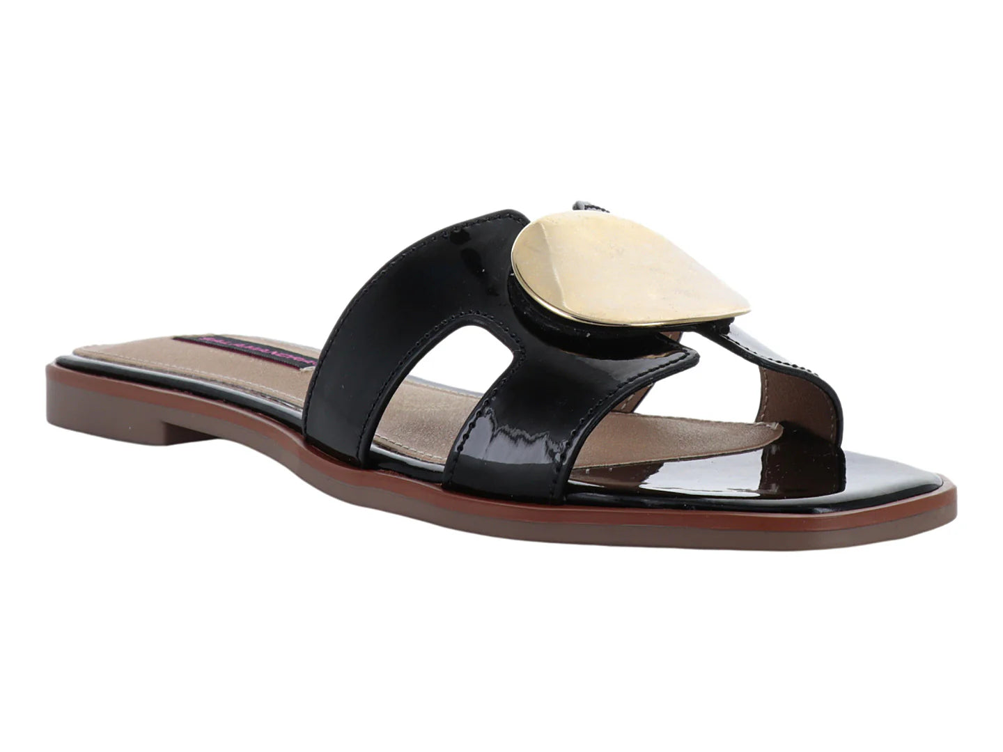 Sandalias Salamandra de Charol Negro para Mujer