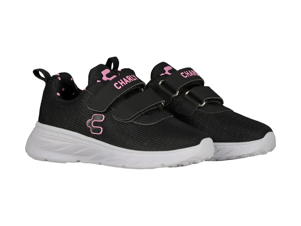 Tenis Charly Negro con Rosa para Niña