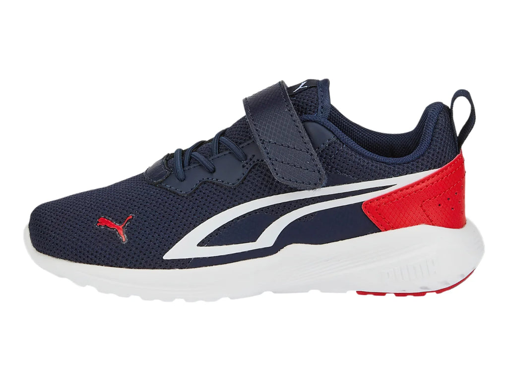 Tenis PUMA All Day Active Azul Marino y Rojo para Niño