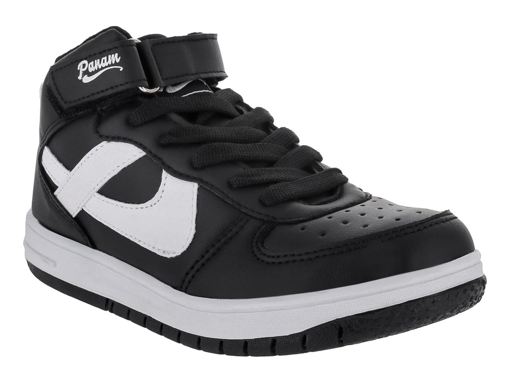 Tenis Panam Negro con Blanco para Niño