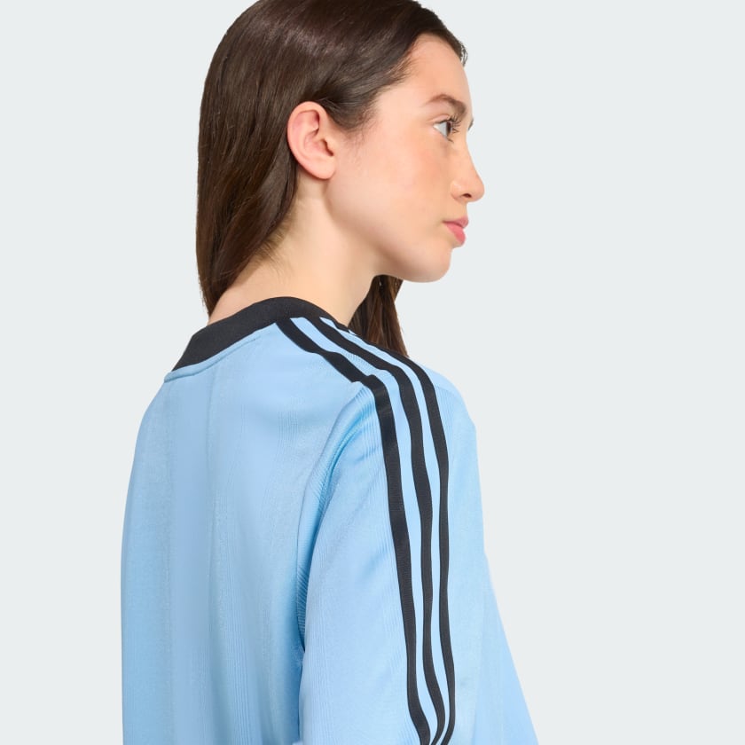 Women's adidas Adicolor Soccer Jacquard Crop Long-Sleeve Top