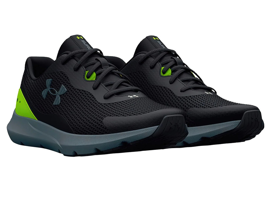 Tenis Under Armour Surge 3 Negro con Verde para Hombre