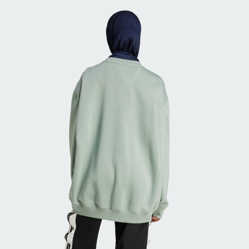 Women's adidas Essentials Fleece Long Oversized Crew Sweatshirt