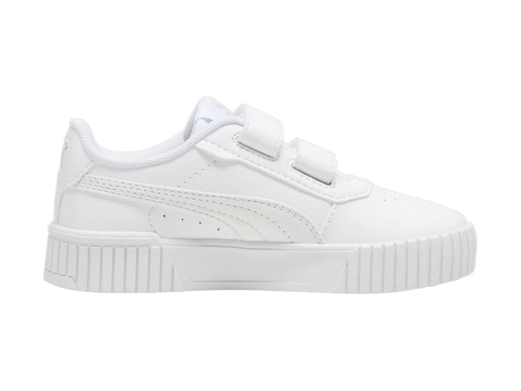 Tenis PUMA Carina 20 V Blanco y Plata para Niña