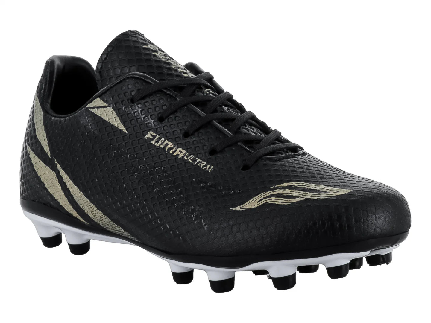 Tenis de Fútbol Furia 1023 Negro Oro para Niño