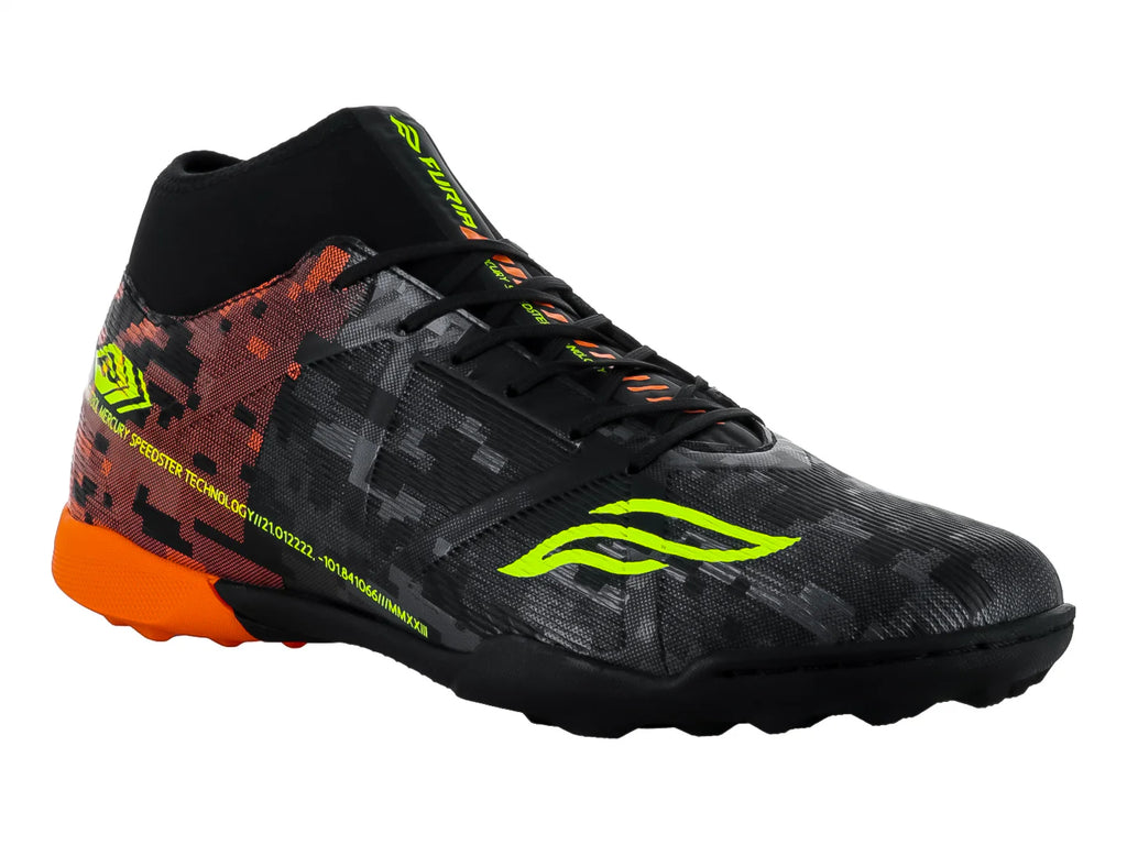 Tenis de Fútbol Furia Negro Naranja para Hombre