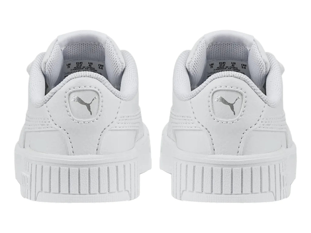 Tenis PUMA Carina 20 Blanco y Plata para Niña