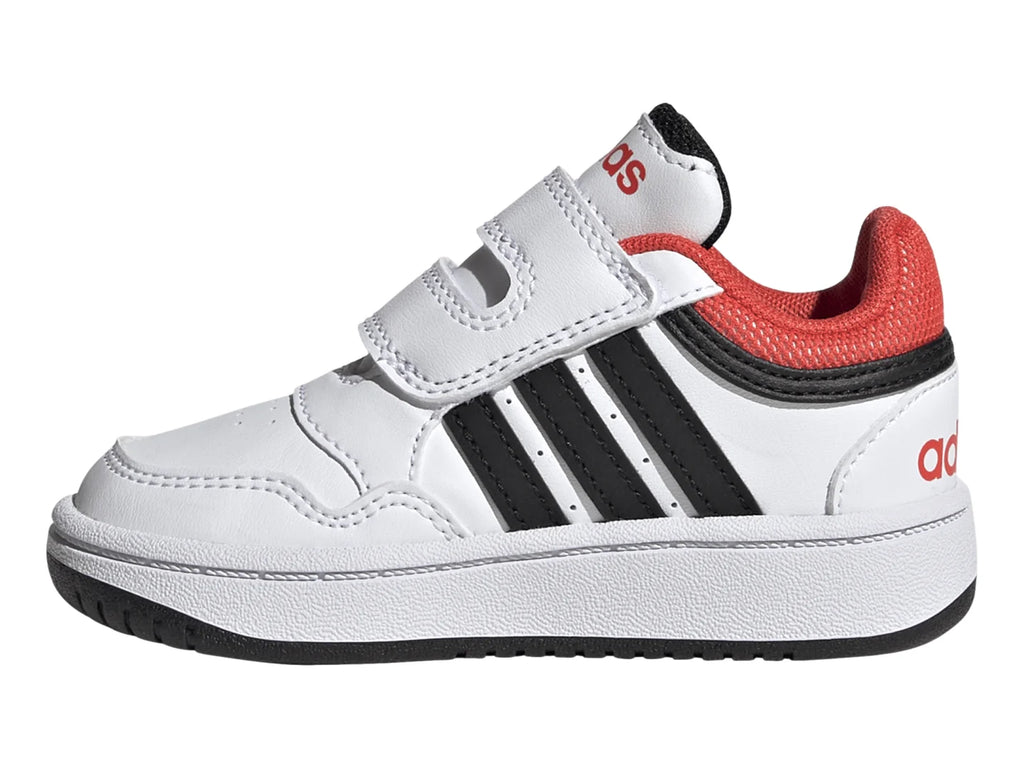 Tenis Adidas Hoops 30 Blancos con Rojo para Niño