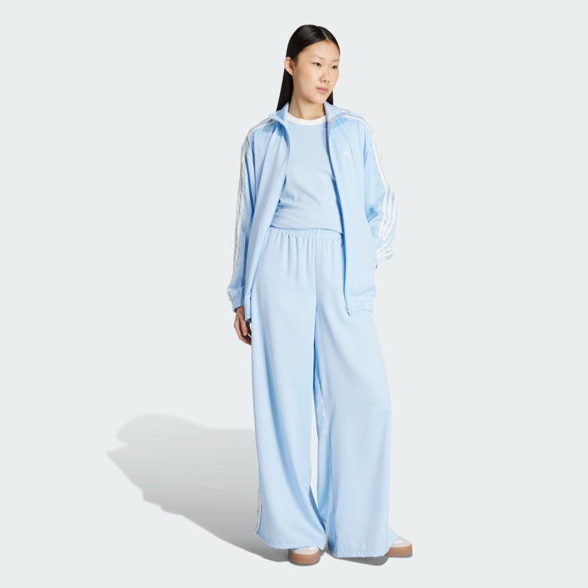 Women's adidas adidas Originals Satin Wide Leg Pants Ruffle 3-Stripes
