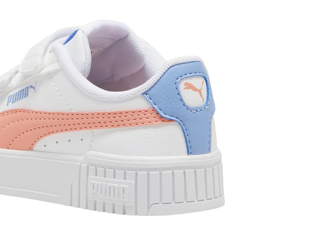 Tenis PUMA Carina 20 V Blanco Rosa y Azul para Niña
