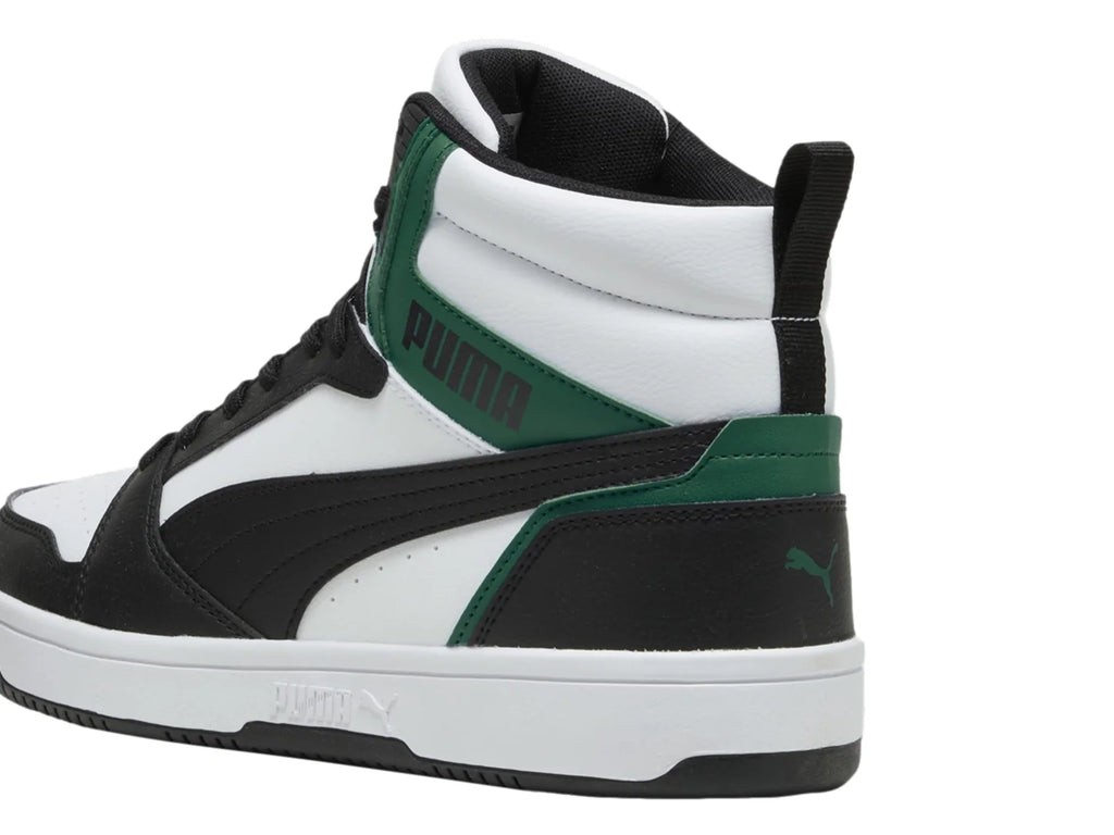 Tenis PUMA Rebound V6 Blanco Negro y Vino