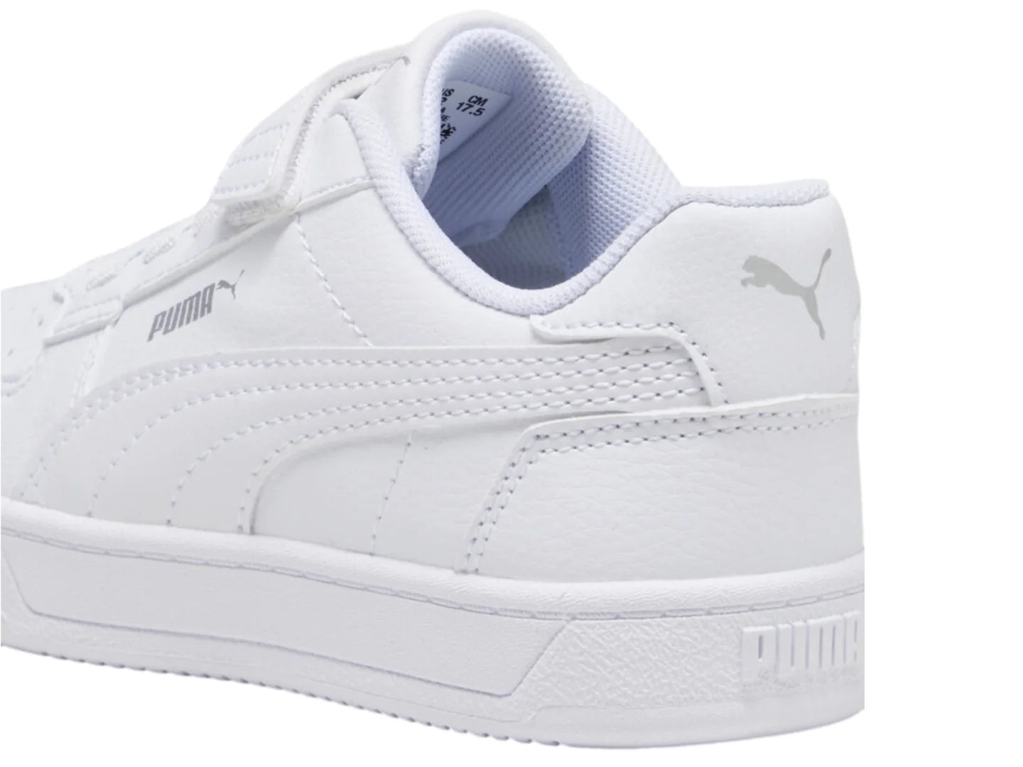Tenis Puma Caven 20 Blanco y Plata para Niño