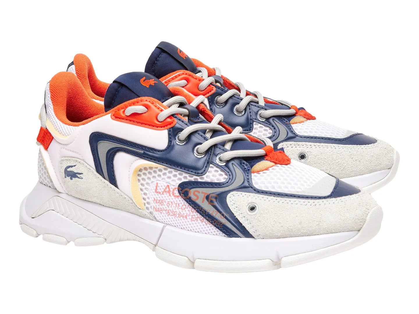 Tenis Lacoste L003 Neo Blanco y Naranja para Hombre