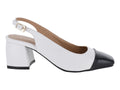 Zapatos Tacón Cuadrado Clinton Blanco y Negro para Mujer