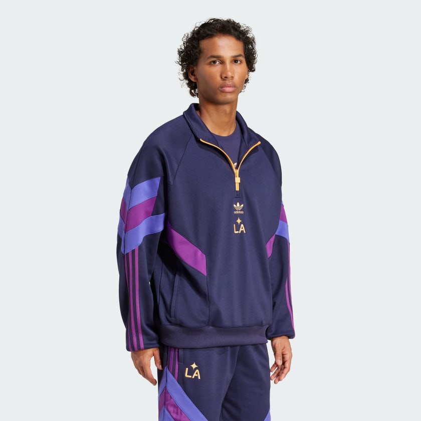 Men's adidas LA Galaxy Originals Half-Zip Crew Sweatshirt