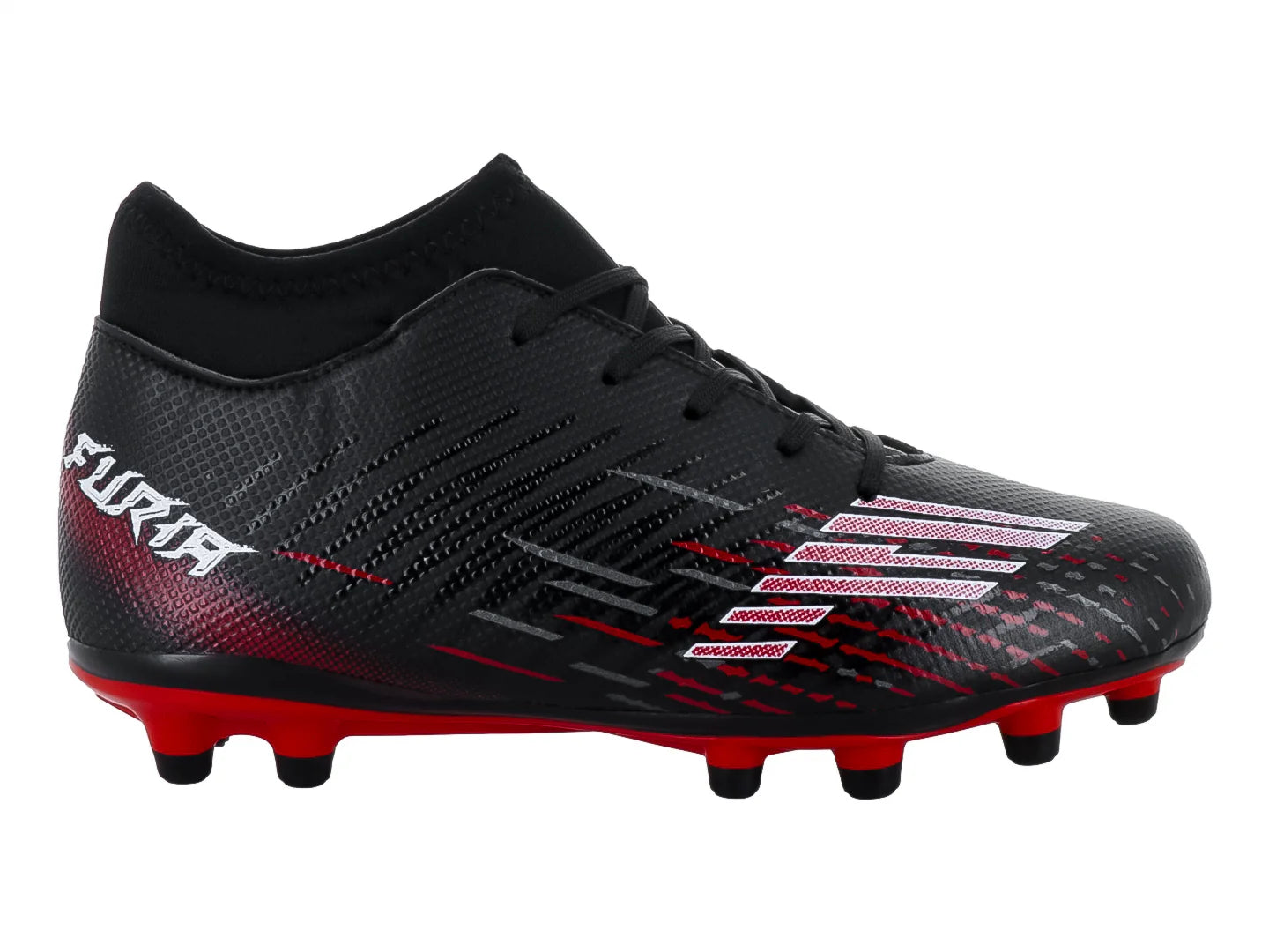 Tenis de Fútbol Furia 1515 Negro con Rojo para Niño