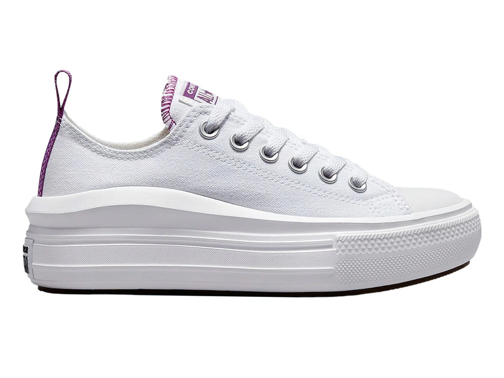 Tenis Converse Chuck Taylor All Star Move Blanco y Morado para Niña