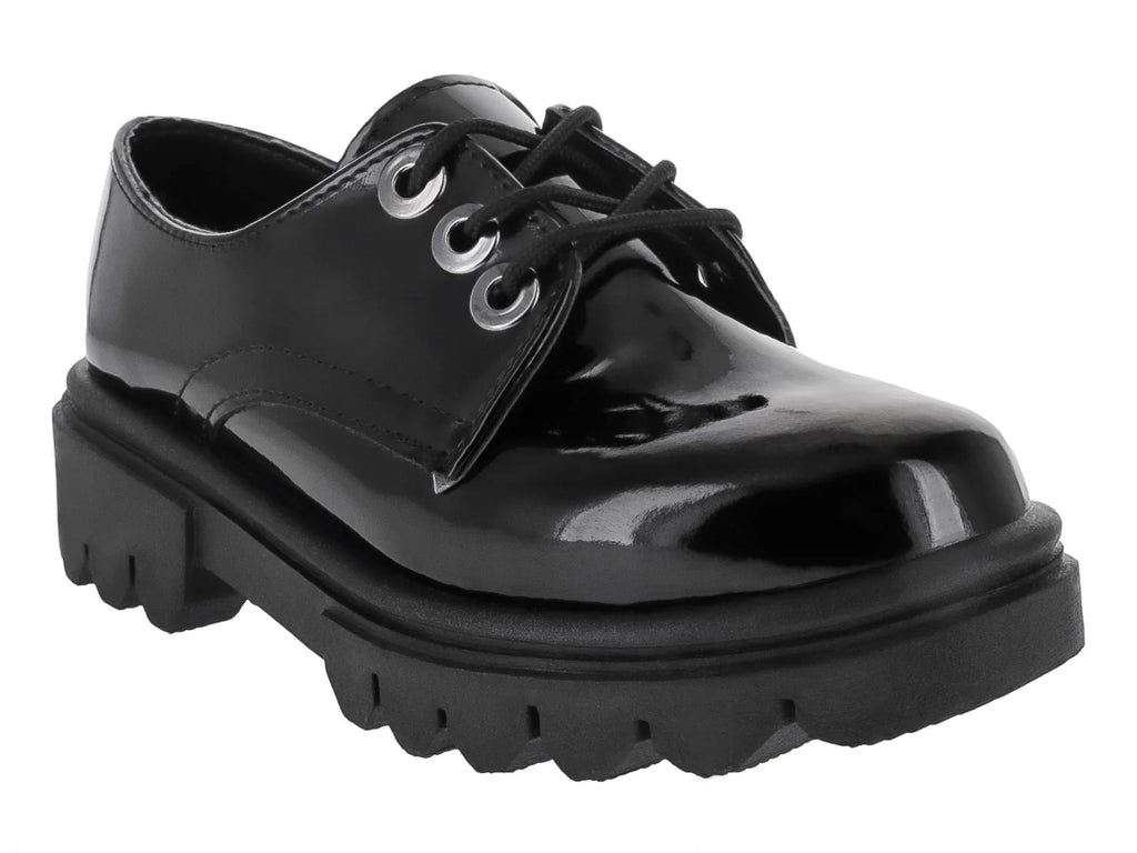 Zapatos Oxford Mauri Valero Negro Charol para Niña