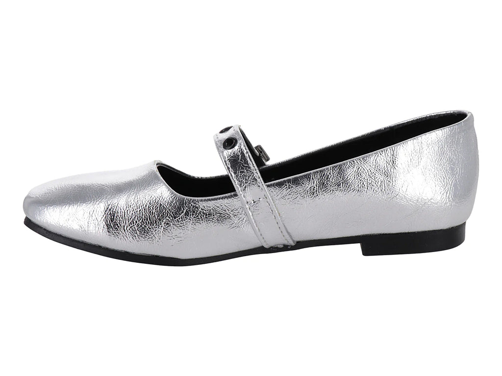 Zapatos Planos Luna Rosa Plata para Mujer