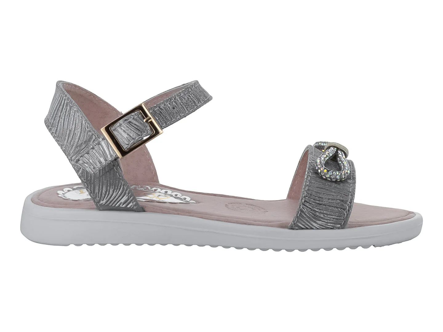 Sandalias Viris Princesitas Marfil Plata para Niña