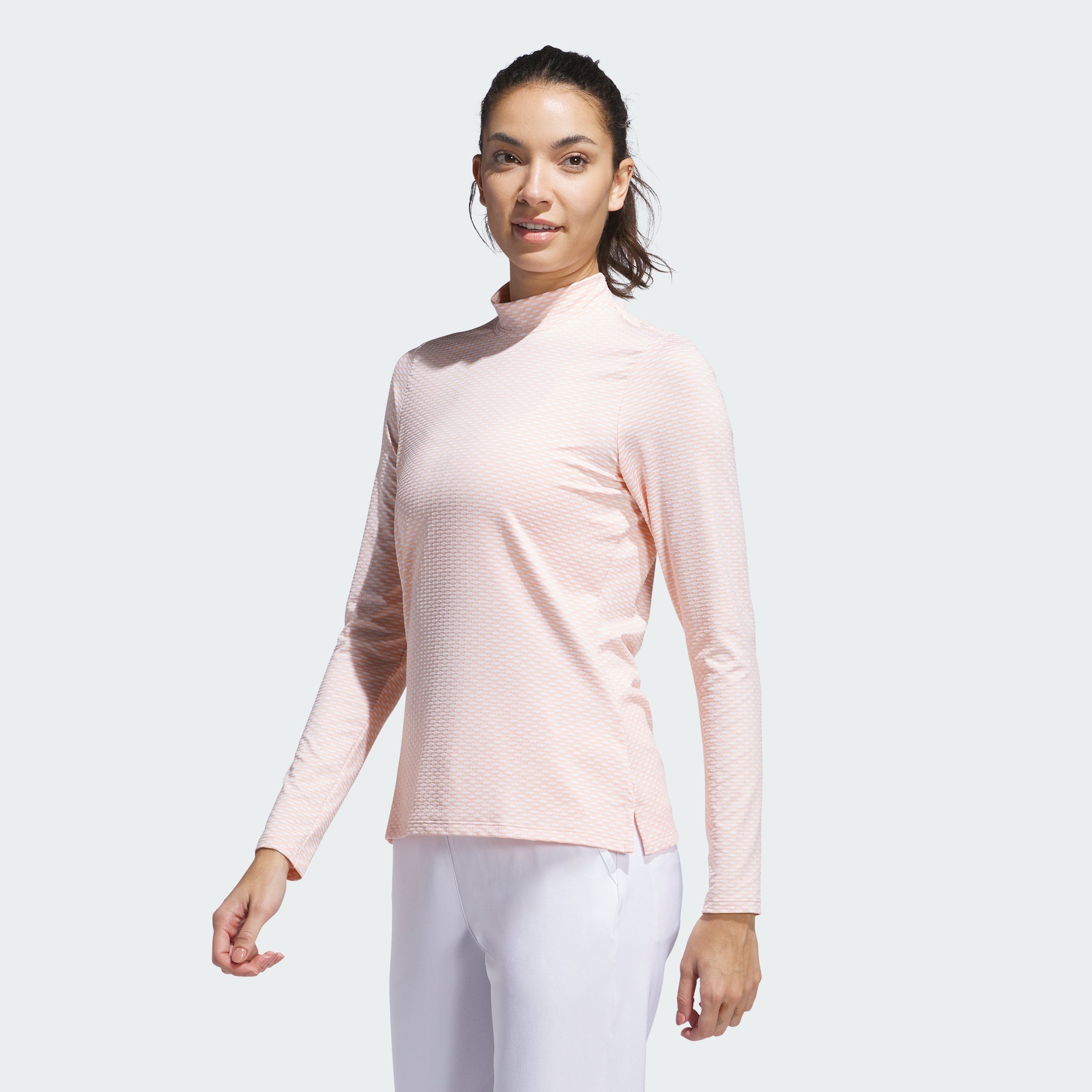 Women's adidas Beyond Two-Tone Mesh Mock Shirt