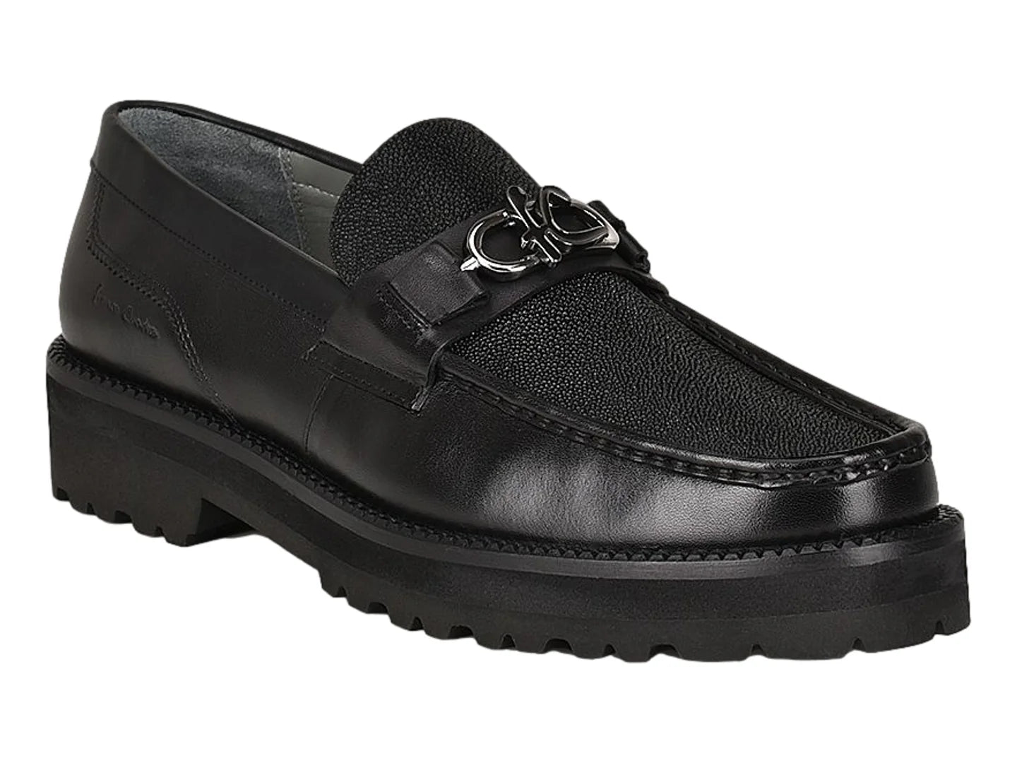 Zapato Cuadra de Mantarraya Negro para Hombre