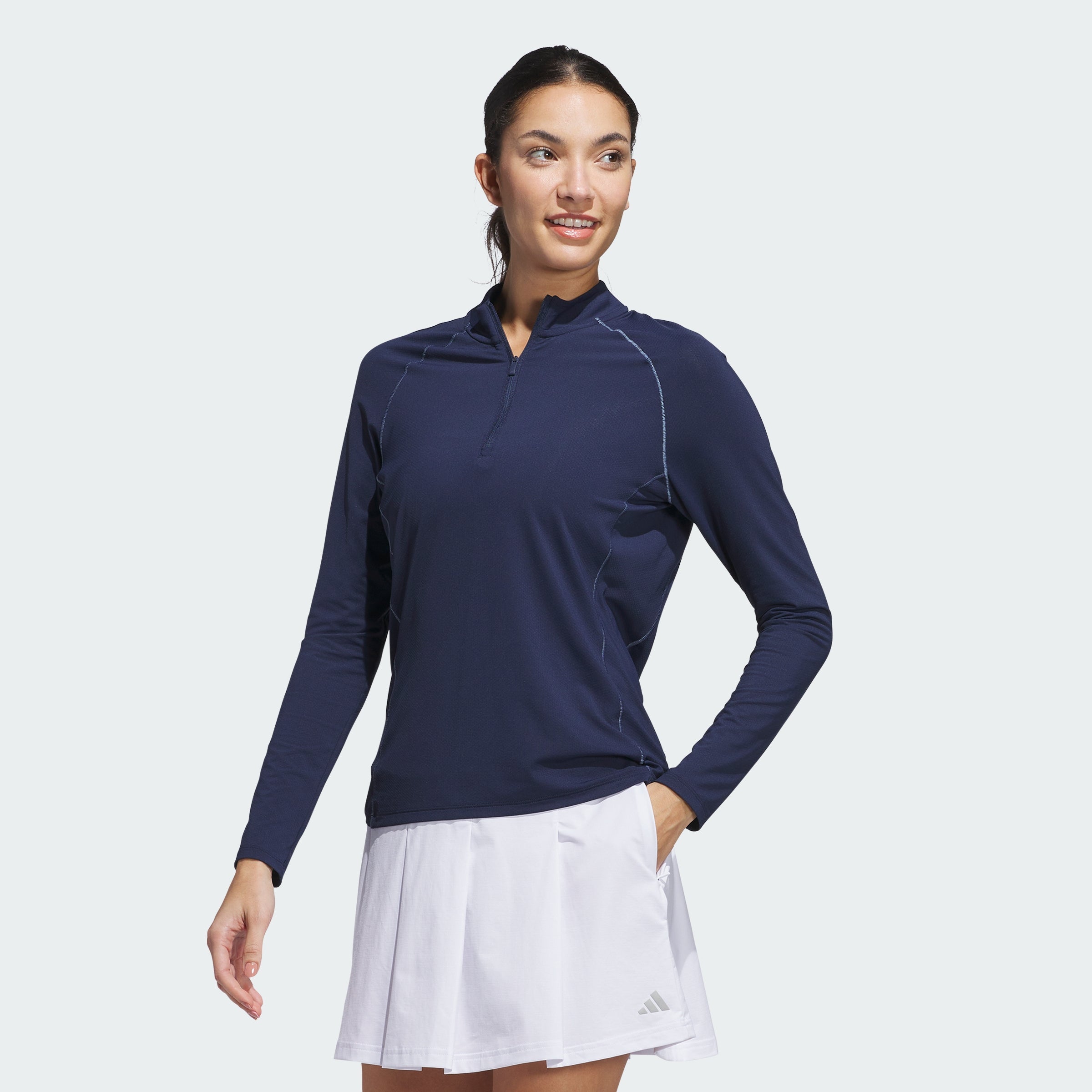 Women's adidas Ultimate365 Solid Quarter-Zip Mock Polo Shirt