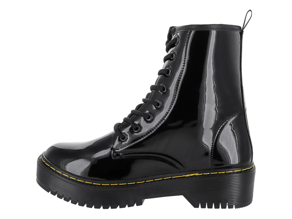 Botas de Combate MELIANA Charol Negro para Mujer