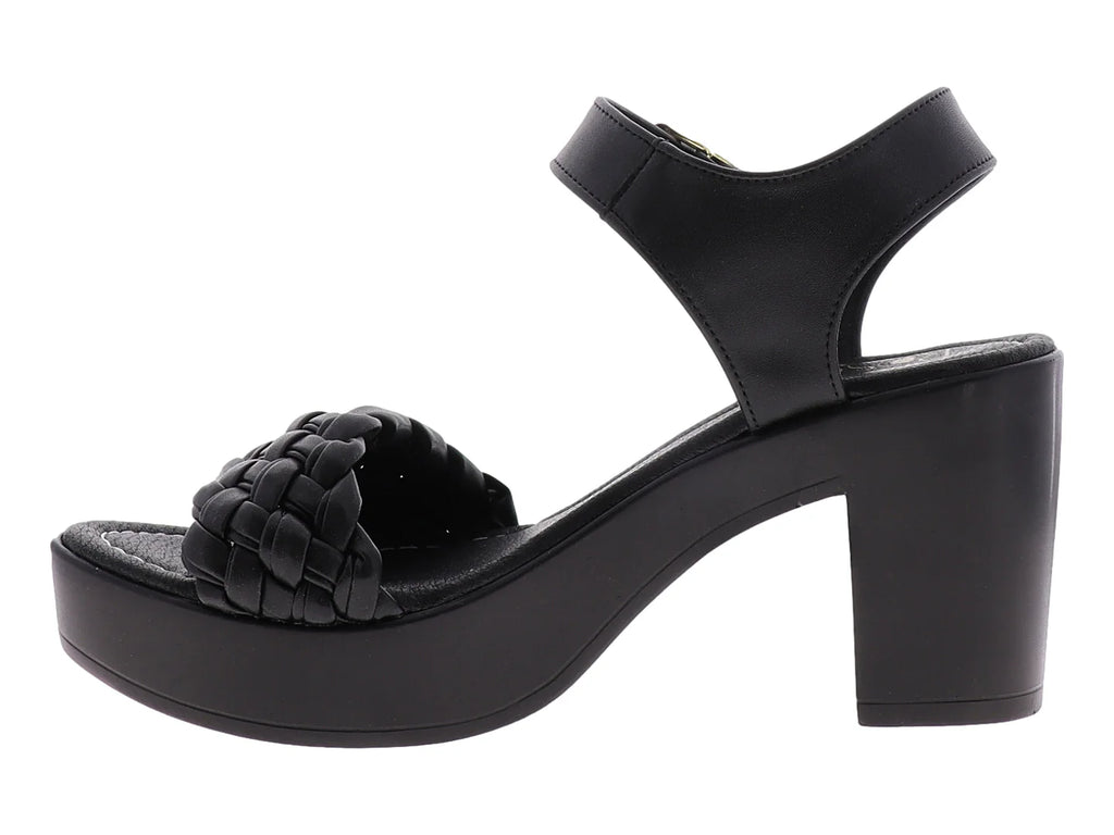 Sandalias de Tacón Luna Rosa Negro para Mujer