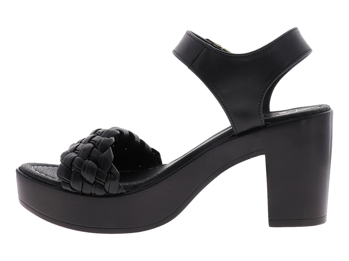 Sandalias de Tacón Luna Rosa Negro para Mujer