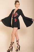 Lailani Bell Sleeve Romper Black