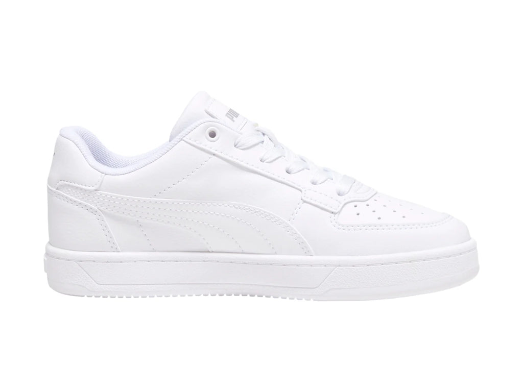 Tenis PUMA Caven 20 Blanco y Plata para Niño