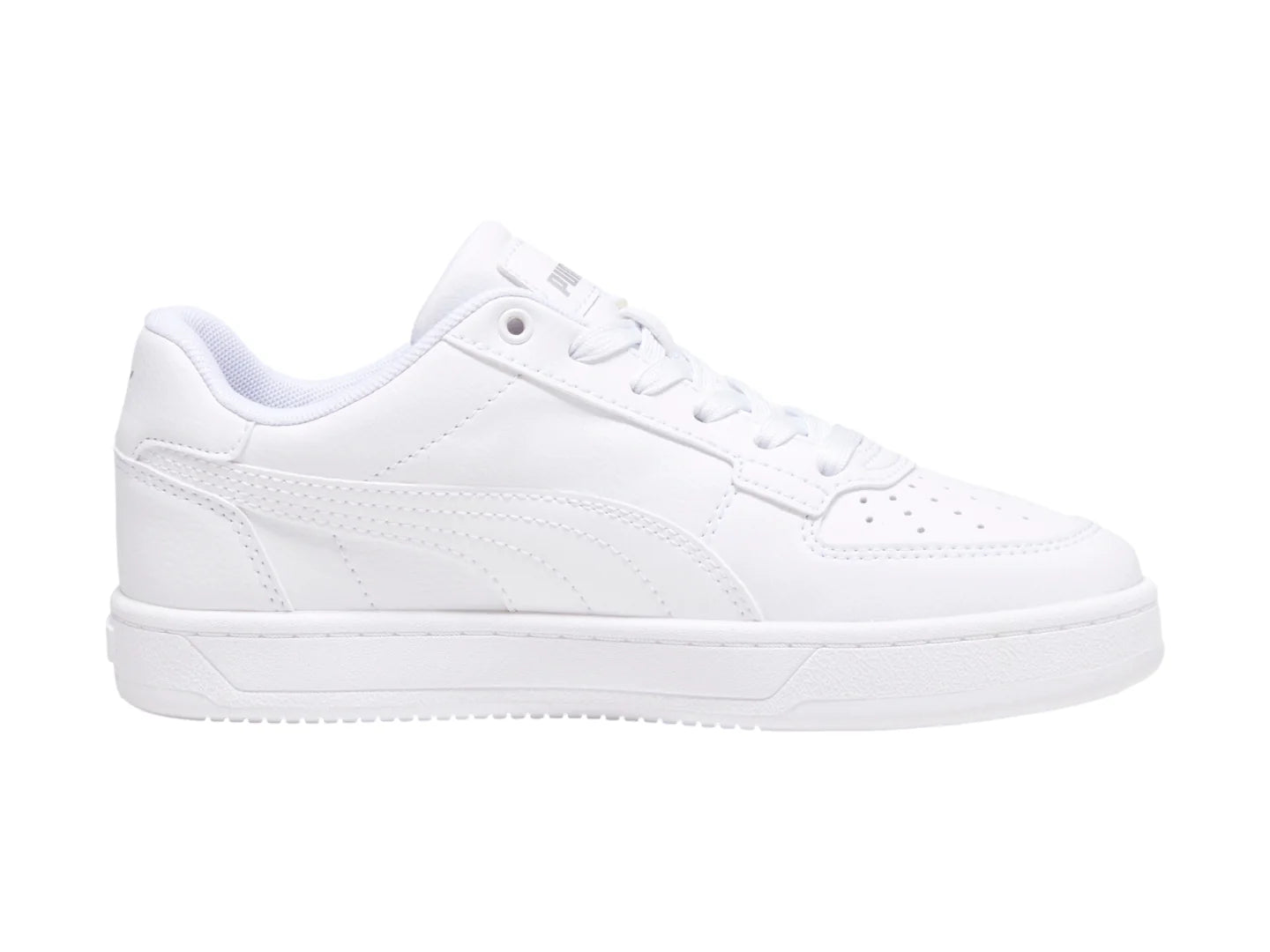 Tenis PUMA Caven 20 Blanco y Plata para Niño