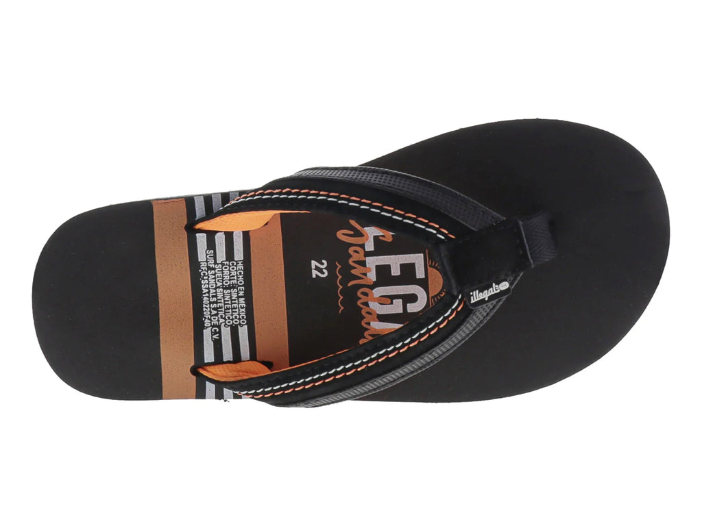 Sandalias Illegal Naranja y Negro para Niño