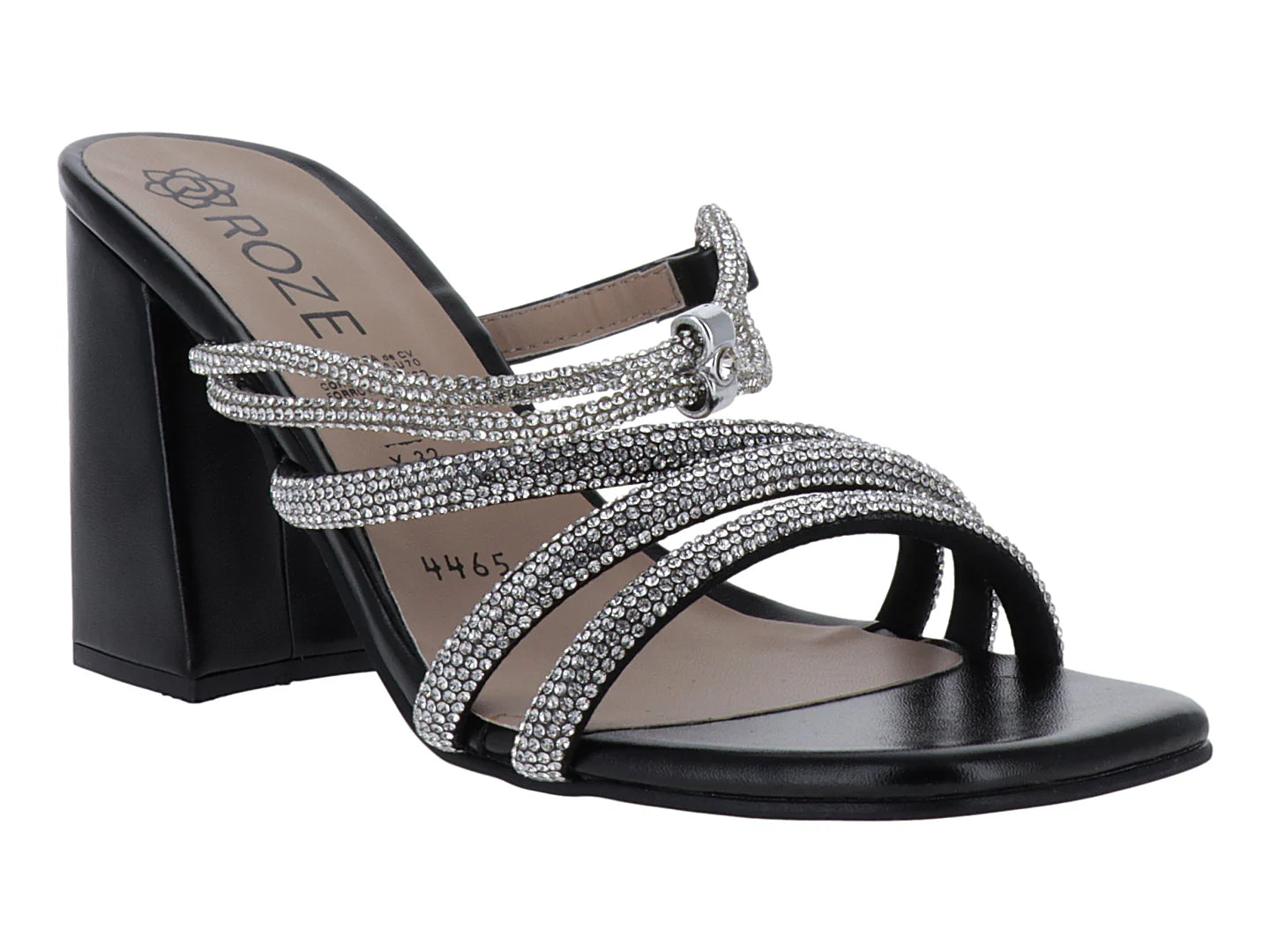 Sandalias Roze Negro Metálico para Mujer