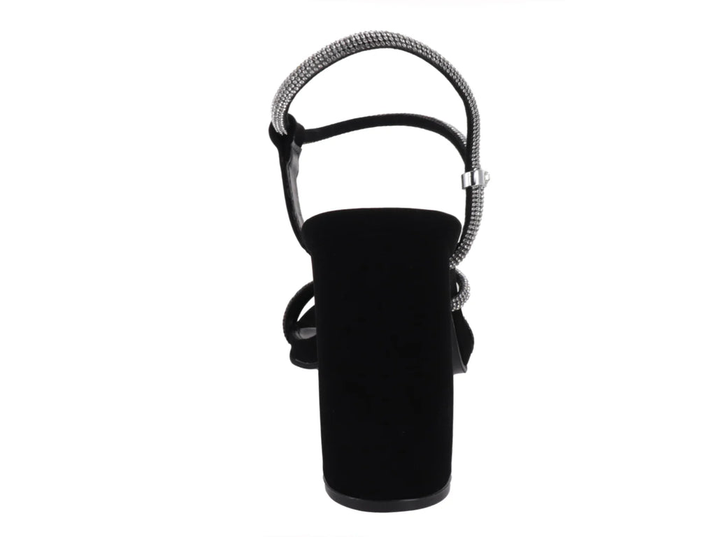 Sandalias Clasben Negro con Pedrería para Mujer
