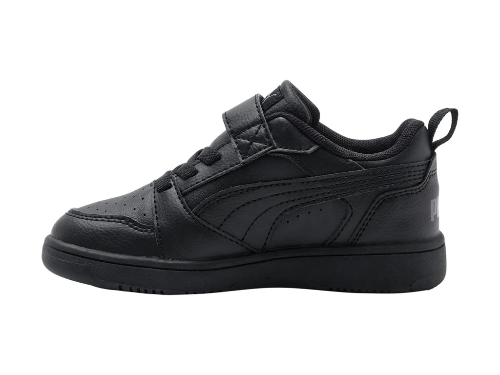 Tenis PUMA Rebound V6 Lo AC Negro y Gris para Niño