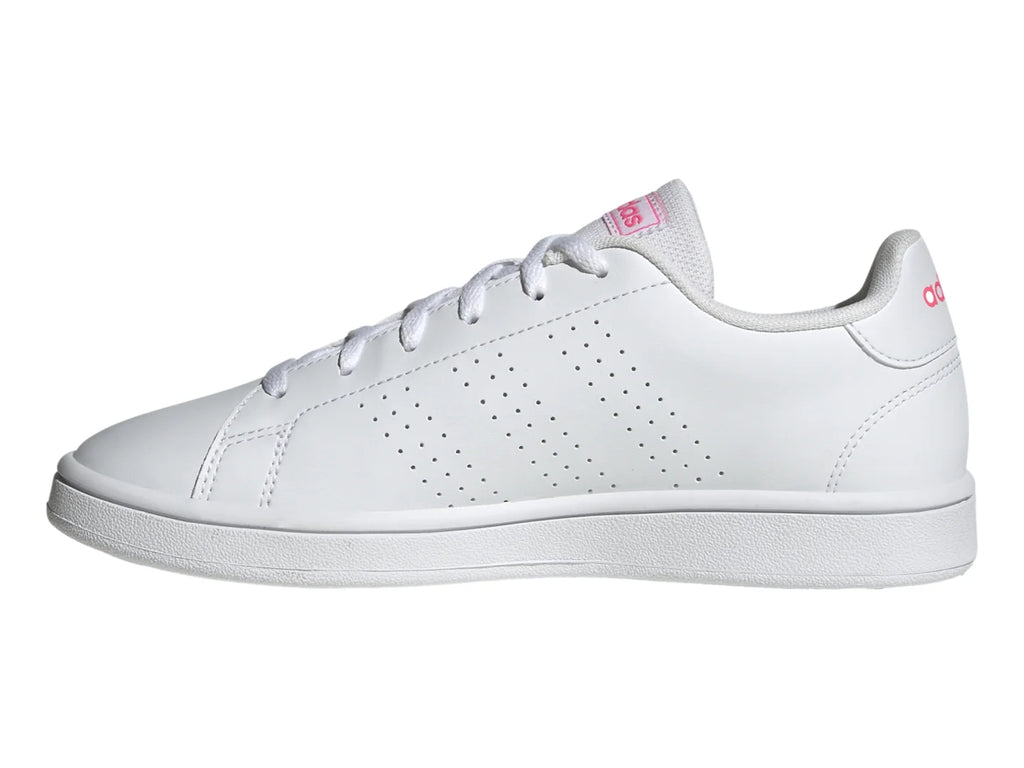 Tenis Adidas Advantage Base Blanco y Rosa para Mujer