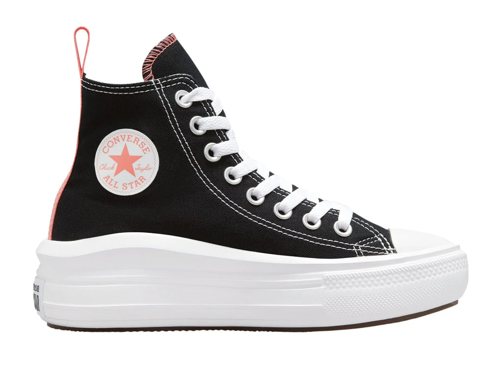 Tenis Converse Chuck Taylor All Star Move Hi Negro y Rosa para Niña