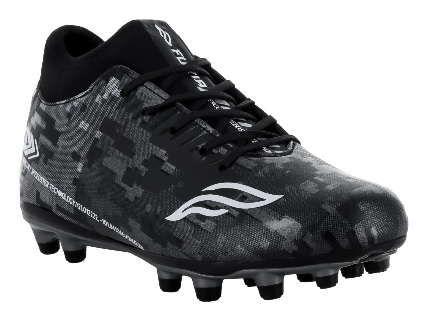 Tenis de Fútbol Furia Negro con Plata para Niño