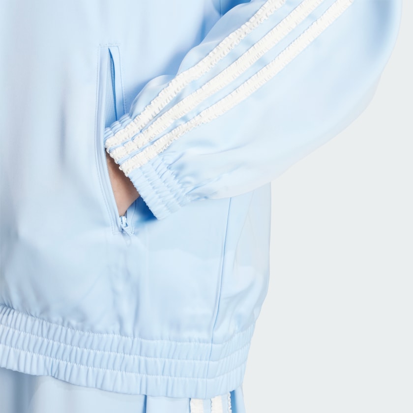 Women's adidas adidas Originals Satin Ruffle 3-Stripes Firebird Track Jacket
