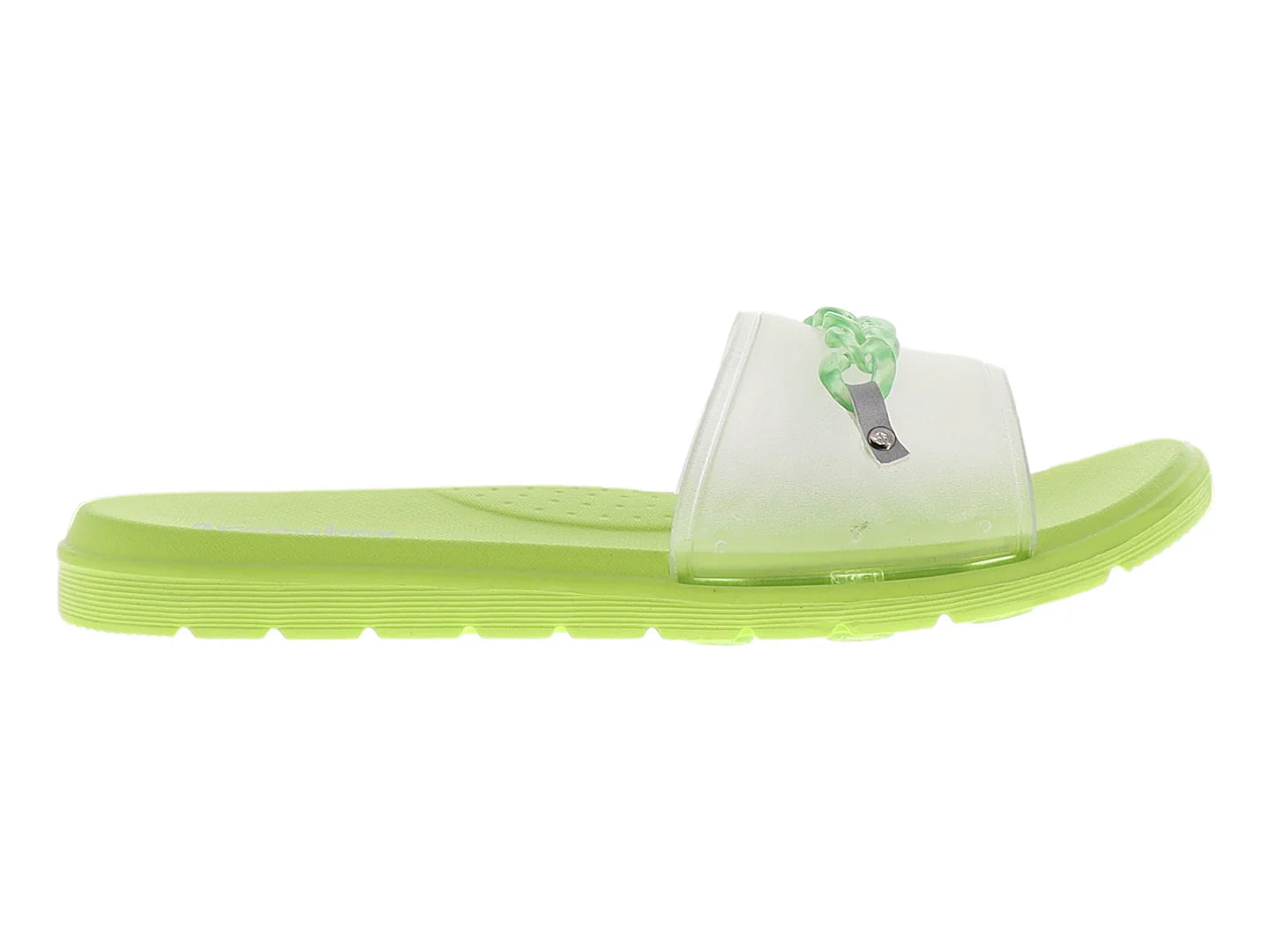 Sandalias Elega Verde Limón Transparente para Mujer