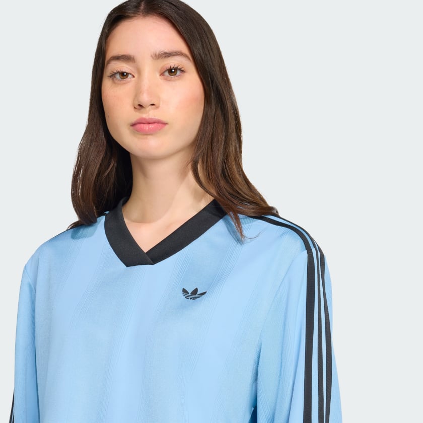 Women's adidas Adicolor Soccer Jacquard Crop Long-Sleeve Top